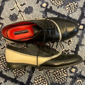 Charles Jourdan Black and Cream Woman’s Shoes 9.5 oxfords